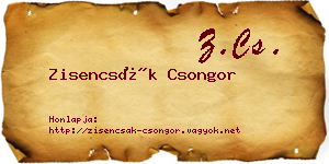 Zisencsák Csongor névjegykártya